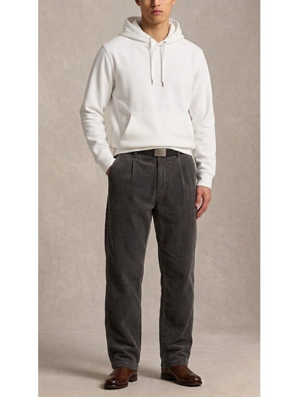 Croft & Barrow Men Dark Gray Corduroy Pants Elastic 36x29